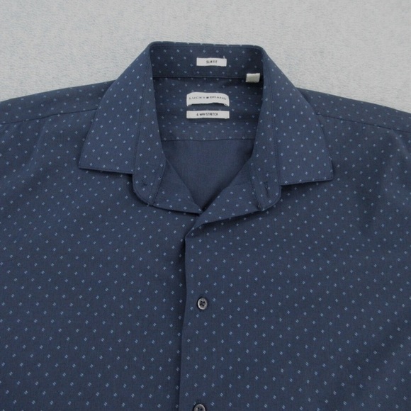 Lucky Brand Blue and White Casual Button Down Shirt - Picture 3 of 4
